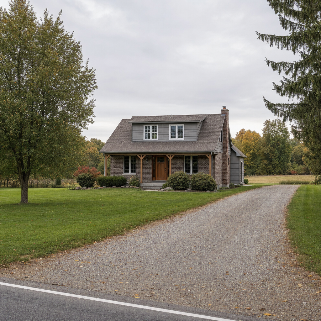A calm single-family home exterior on a quiet Logan Square street, representing the household size and daily water use that decides how often a septic tank needs pumping